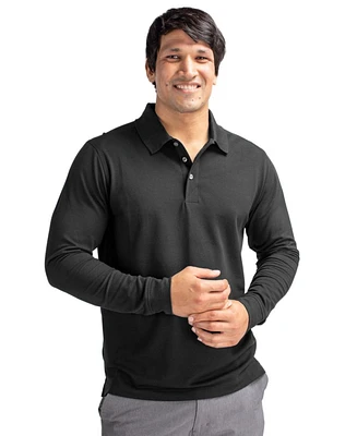 Cutter & Buck Men's Advantage Eco Tri-Blend Pique Long Sleeve Polo