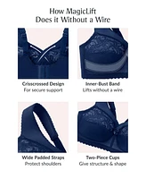 Glamorise Plus Full Figure MagicLift Original Support Wire Free Bra 1000