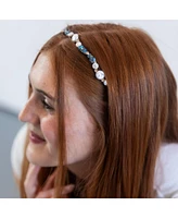 Wavy Oyster Pearl Headband - Ocean Blue