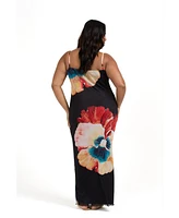 Fashion-szn Curve Plus Sleeveless Floral Print Dress