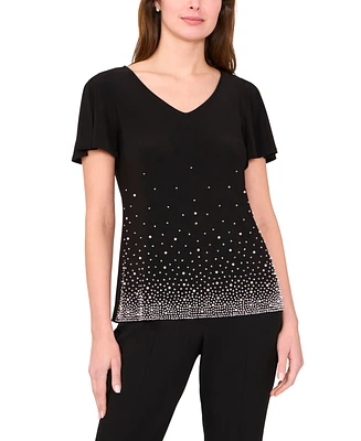 Msk Women's V-Neck Short-Sleeve Top