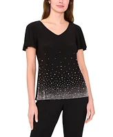 Msk Women's V-Neck Short-Sleeve Top