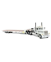 First Gear Dcp 1/64 White Peterbilt 389 with Landoll 440 Series Traveling Axle Trailer 60-2038