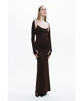 Nocturne Women's Maxi Dress with Glove Accessory