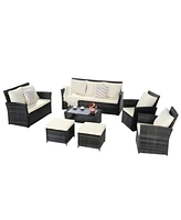 7 Piece Outdoor Patio Furniture Set 9 Seater