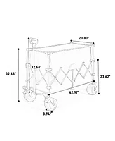 Mondawe 300L Folding Beach Wagon with Big Wheels