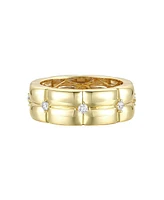14k Gold Plated Cubic Zirconia Double Weave Band Ring