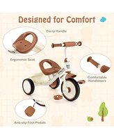 Toddler Tricycle Kids Trike with Adjustable Seat and Basket Aged 3-5 Years Old