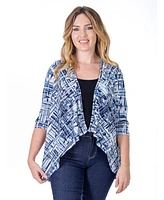 24seven Comfort Apparel Petite Elbow Length Sleeve Open Cardigan Jacket