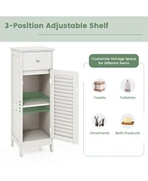 Woodern Bathroom Floor Storage Cabinet with Drawer and Shutter Door