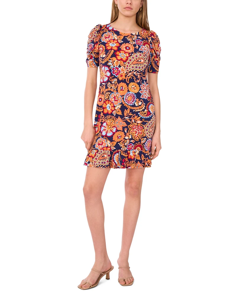 Msk Petite Short-Sleeve Jersey Shift Dress