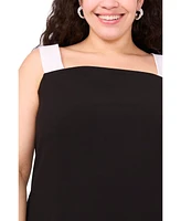 Msk Plus Sleeveless Square-Neck Midi Dress