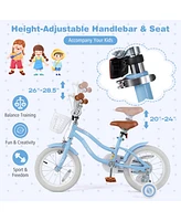14 Inch Kids Bike with Adjustable Handlebar and Seat for 3-5 Year Old
