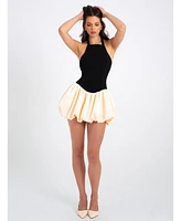 Miss Circle Women's Yaira Backless Drop Waist Mini Bubble Dress