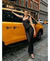 Miss Circle Women's Veronica Black Lace Maxi Dress