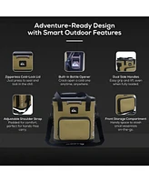 Quiksilver Coastal Collection 48-72H 5 Layer Insulated Zipperless Box Cooler with Adjustable Strap and Air Sealed Lid
