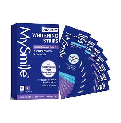 MySmile Teeth Whitening Strips, Hydroxyapatite-Infuse Strips, Non-Sensitive Teeth Whitening with Natural Ingredients, Enamel-Safe