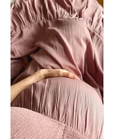 Pinkblush Maternity Mauve Smocked V-Neck Midi Dress