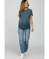Pinkblush Maternity Blue Basic Short Sleeve Top