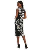 London Times Petite Sleeveless Floral Sheath Dress