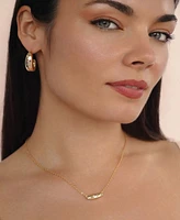 Ettika Oval Dome Baguette Simple Pendant Necklace