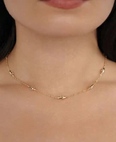 Ettika Oval Dome Baguette Simple Chain Necklace