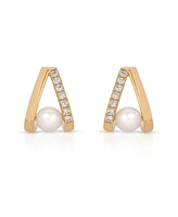 Ettika Pave and Mother of Pearl Drop Earrings