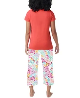 Hue Women's Printed Short-Sleeve Capri Pajama Set