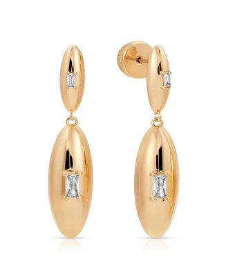 Ettika Oval Dome Double Drop Earrings