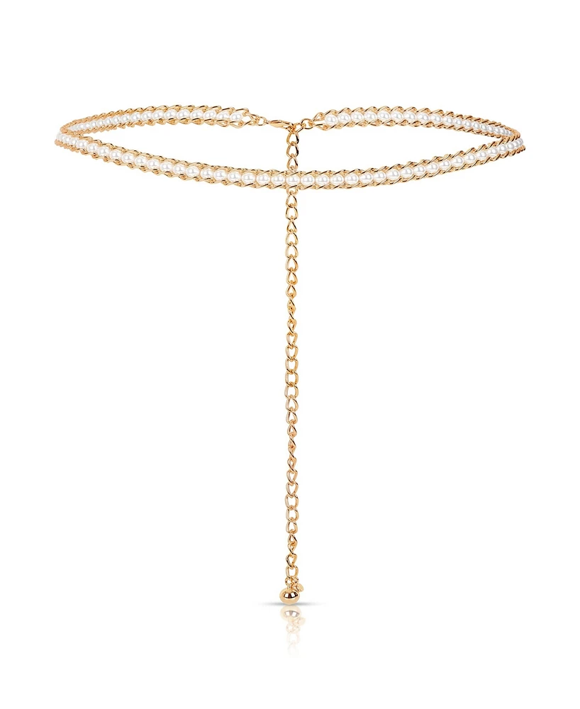 Ettika Cultivated Pearl Chain Hip Belt