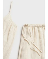 Mango Women's Plain Cotton Spaghetti Strap Pajama Top