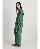 Mango Women's Overdyed Design Ramie Pants