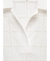 Mango Women's Embroidered Polo-Neck Blouse
