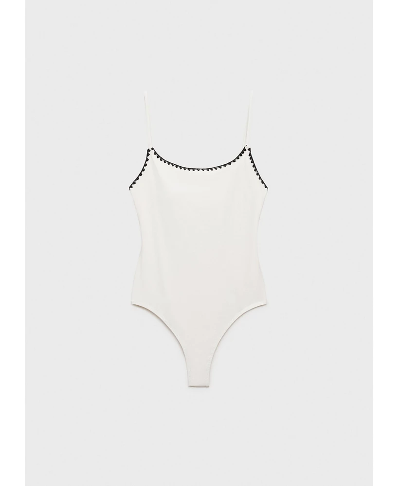 Mango Women's Contrasting Trims Swimsuit