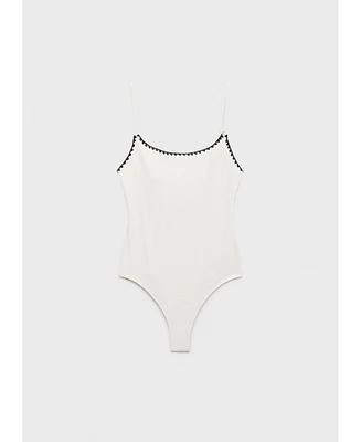 Mango Women's Contrasting Trims Swimsuit