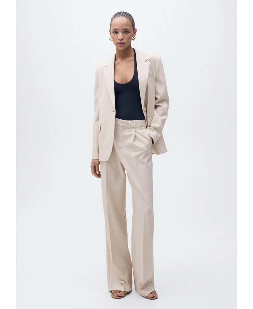 Mango Women's Straight-Fit Suit Pants