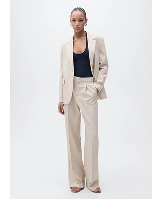 Mango Women's Straight-Fit Suit Pants
