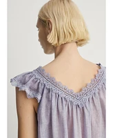Mango Women's Overdyed Lace Cotton Nightdress
