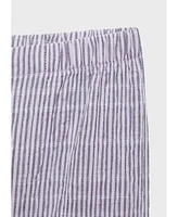 Mango Women's Cotton Striped Woven Seersucker Pajama Pants