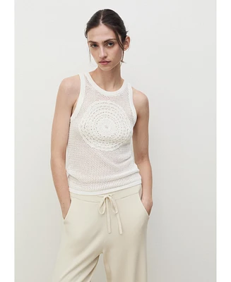 Mango Women's Cotton Crochet Top