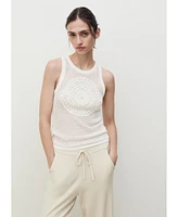 Mango Women's Cotton Crochet Top