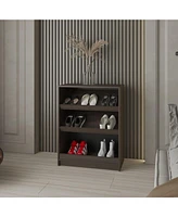 Oatman Shoe Rack with Open Storage, Wengue