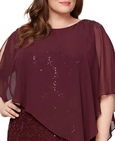 Sl Fashions Plus Beaded Popover Gown
