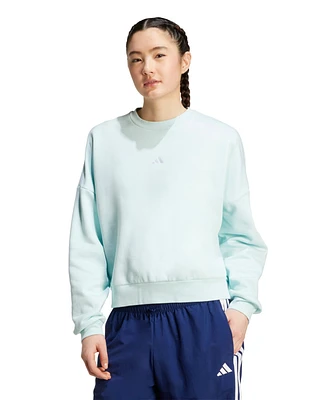 adidas Women's Essentials Small Logo Feel Cozy Crew Neck Sweatshirt