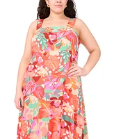 Msk Plus Printed Challis Sleeveless Maxi Dress