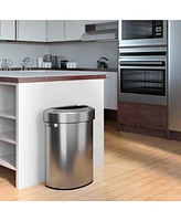 iTouchless Stainless Steel Semi-Round Open Top Trash Can
