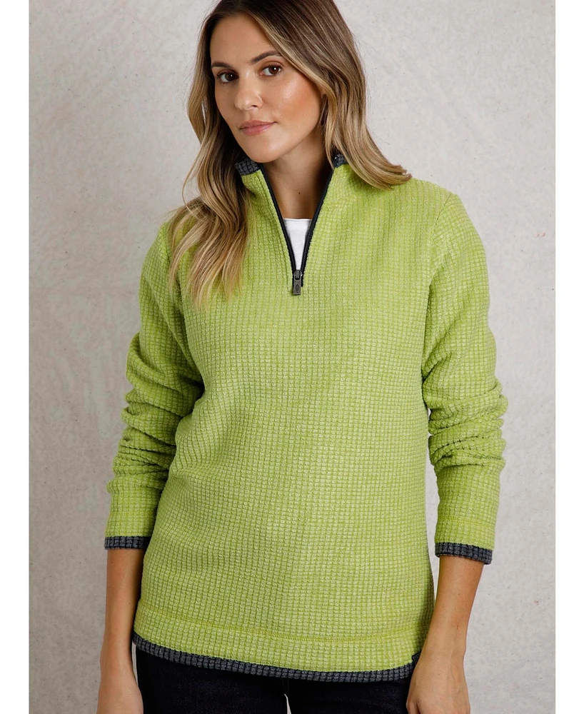 Weird Fish Women's Beye Long Sleeve 1/4 Zip Grid Fleece
