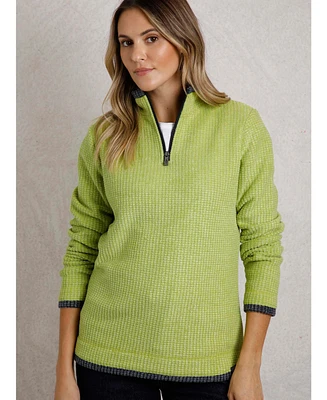 Weird Fish Women's Beye Long Sleeve 1/4 Zip Grid Fleece