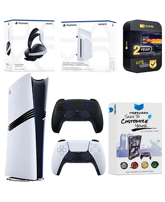 Sony PlayStation 5 Pro Digital Bundle with Disc Drive, Extra Controller, Pulse Elite Headset, MightySkins Voucher and 2 Year Extended Warranty