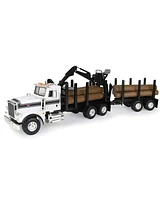 1/16 Big Farm Peterbilt Model Log Truck With Pup Trailer And Logs